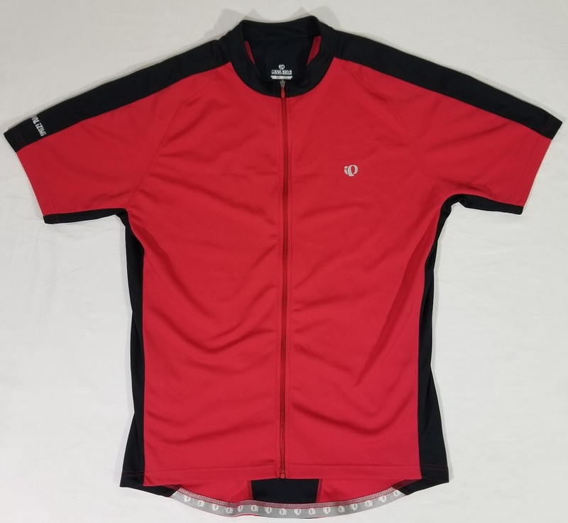Pearl Izumi Cycling Jersey Red Black Full Zip Short Sleeve Shirt Top Mens L gallery