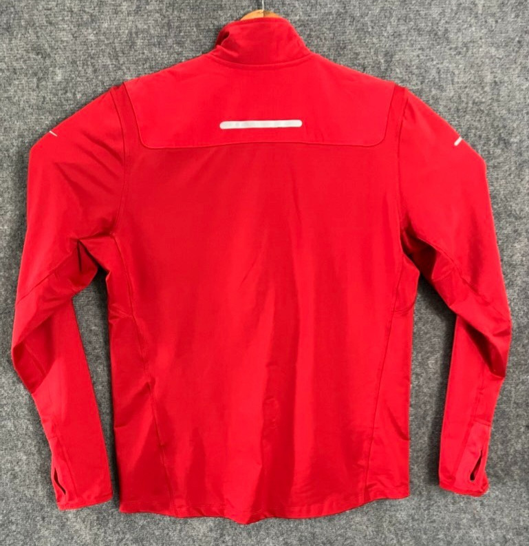 Men's Nike Running Pullover 1/2 Zip Two Toned Red 3M Reflect Element L EUC gallery