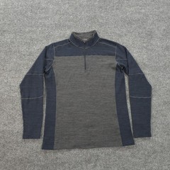 Kuhl Shirt Mens Medium Blue Gray Ryzer 1/4 Zip Performance Hiking Camp Outdoors