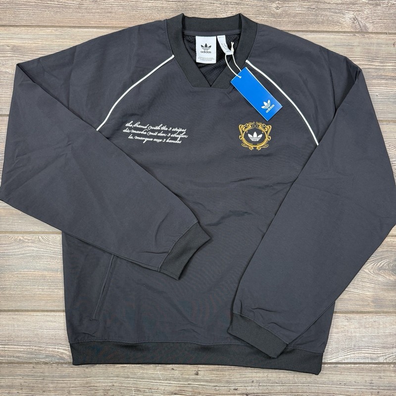 adidas Mens VRCT Collegiate Pullover Track Top Jacket Black Size Small NEW gallery
