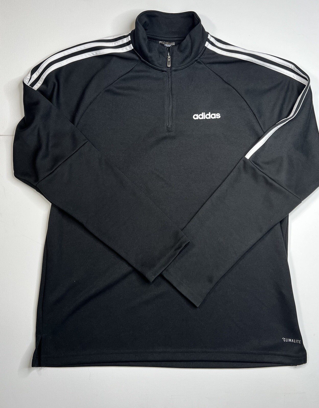 Adidas Men’s Sz Large Black Climalite 1/4 Zip Mock Neck Long Sleeve Activewear gallery