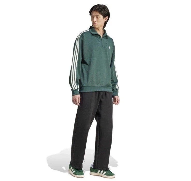 Adidas Originals Track Top Jacket Men Small Green Funnel Neck Full Zip Track NEW gallery
