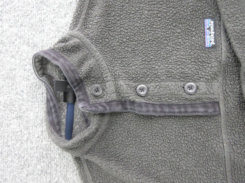 Patagonia Fleece Pullover Mens Medium Gray Button Mock Neck Long Sleeve Hiking gallery