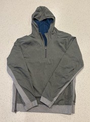 Lululemon Sundown to Sunup Jacket Mens L Slate Teal Pullover Reversible Hoodie