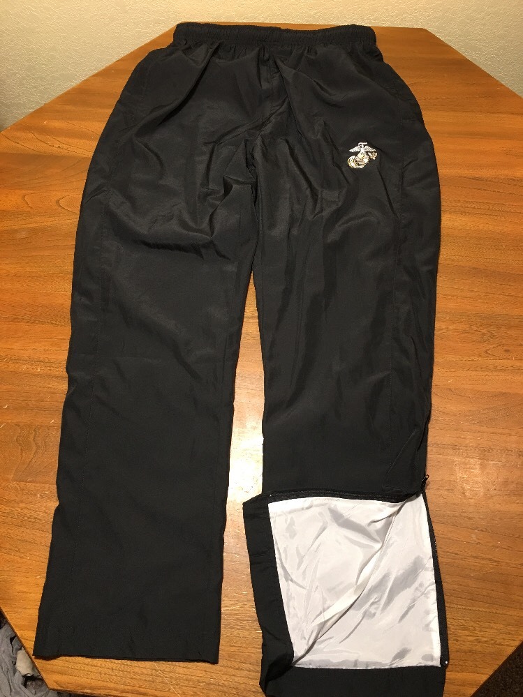 Sport Tek Mens S Sweat Pants Wind Running Track Lined Black Polyester Marines