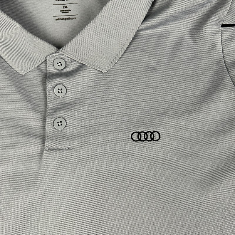 Audi Adidas Golf Polo Shirt Mens 2XL Gray Climalite Short Sleeve gallery