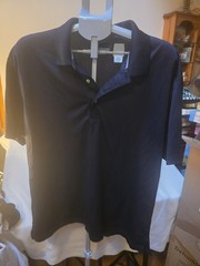 Men’s PGA Tour Champions Tour Golf Polo Shirt Size XL Black, Three (3) Button Up