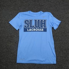 Nike Shirt Mens Small Blue Dri-FIT Lacrosse Athletic Tee Breathable Gym