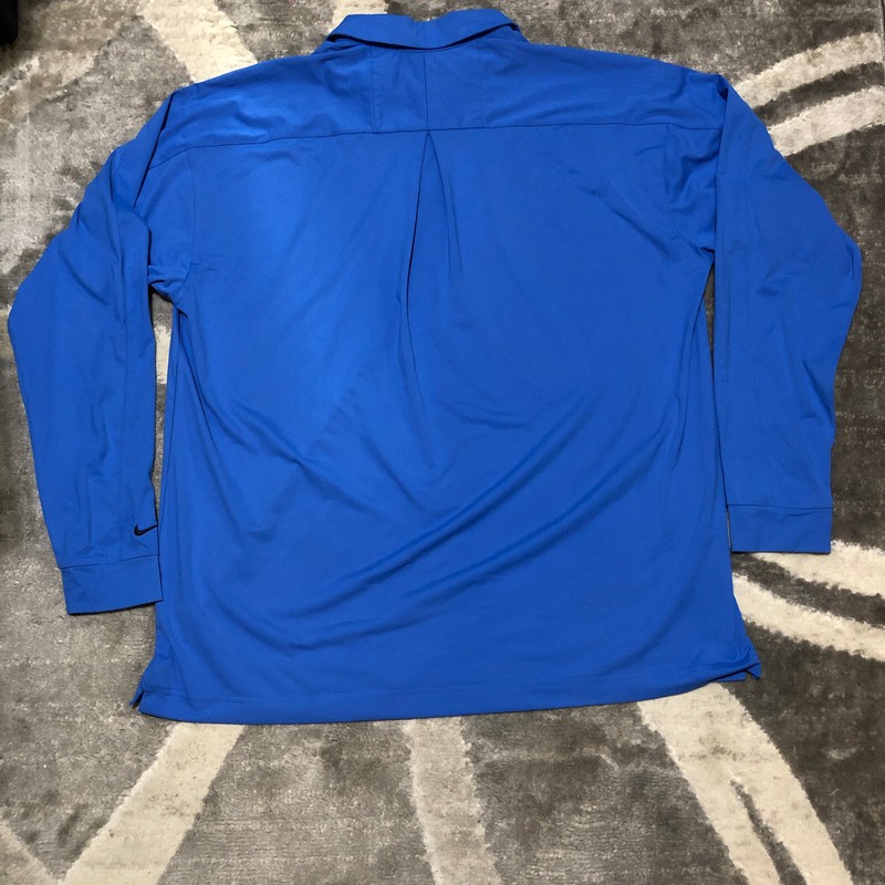 NWT Nike Golf Mens Dri-Fit Pullover Button Up Shirt Jacket 2XL L/S Blue w/ Flaws gallery