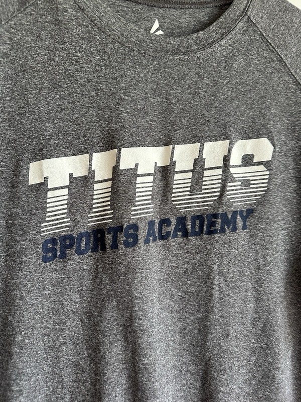 BSN Sports Mens M Gray Heather Performance Athletic T-Shirt Titus Sports Academy gallery