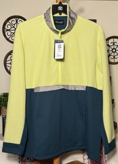 Reel Life Adventurer Quarter Zip Neon Gray Green Kangaroo Pocket Sz XXL