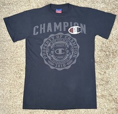 Champion Authentic Athletic Apparel Men’s S Navy Blue Graphic Logo S/S T-Shirt
