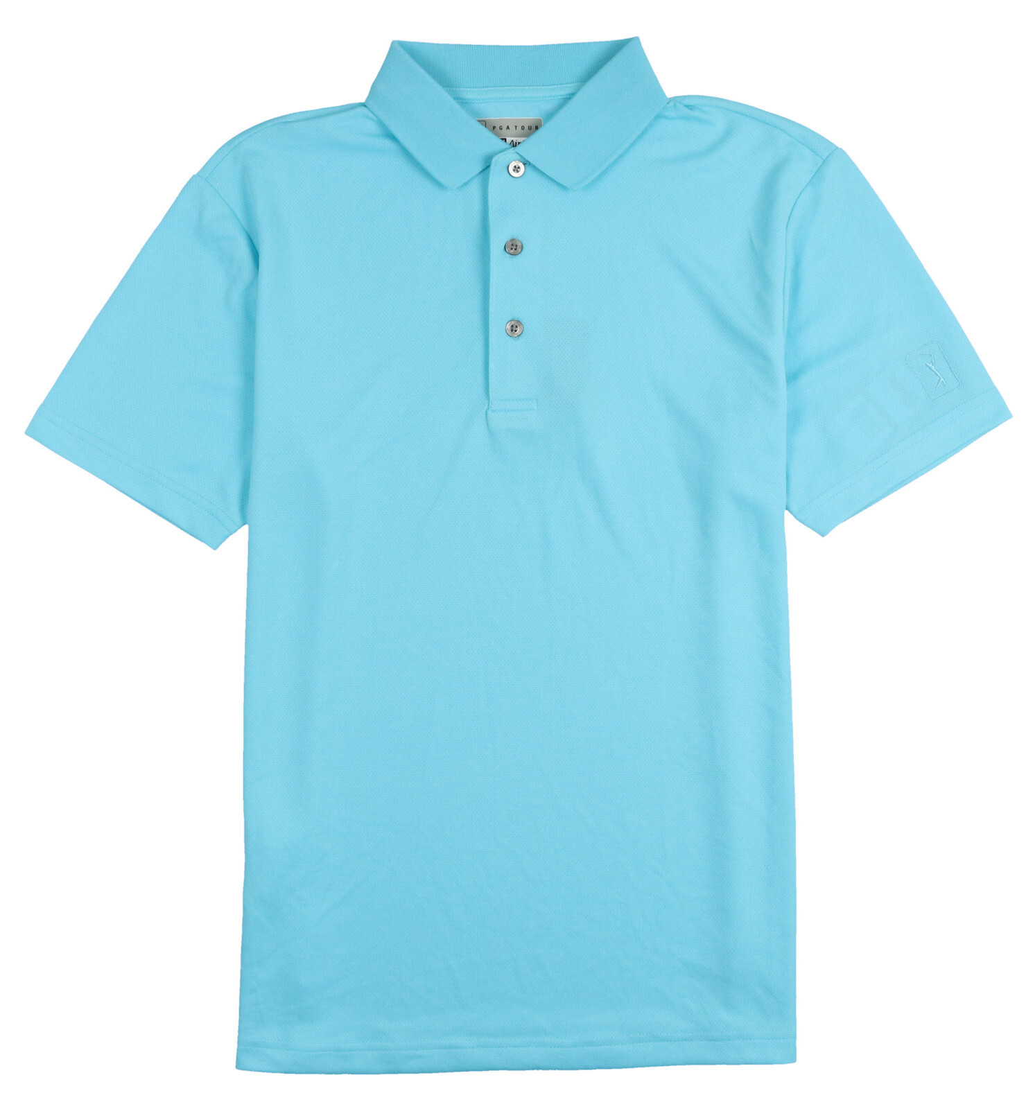PGA TOUR Airflux Solid Polo Golf Shirt sz S Small Bluefish Blue gallery