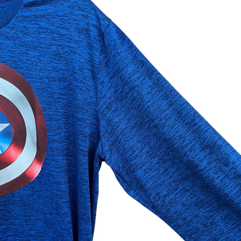 Captain America Long Sleeve TShirt Adult Large Blue Pullover Cartoon Marvel gallery