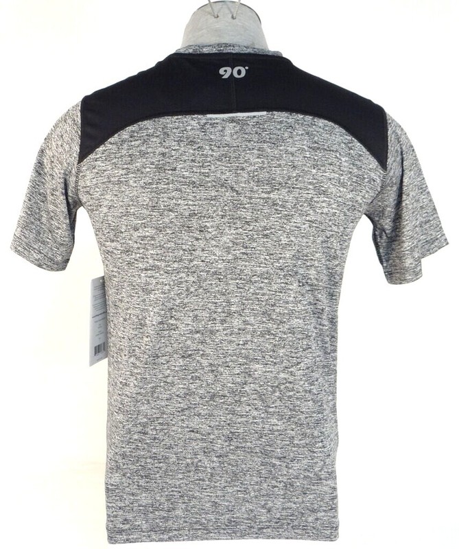 90 Degree By Reflex Cationic Charcoal Short Sleeve Athletic Shirt Men's NWT gallery