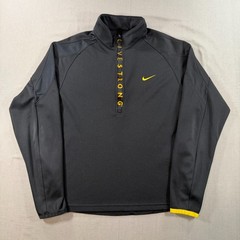 Nike LIVESTRONG Quarter Zip Pullover Mens Large Black Thermal 385372
