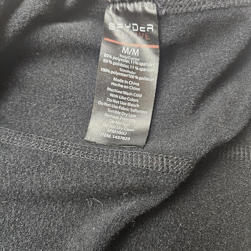 Spyder Active Shirt Mens Medium Black Long Sleeve Pullover Proweb 4 Way Stretch gallery