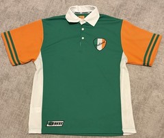 Croker Sports Ireland Rugby Jersey Large Embroidered Double Sided Patches EUC
