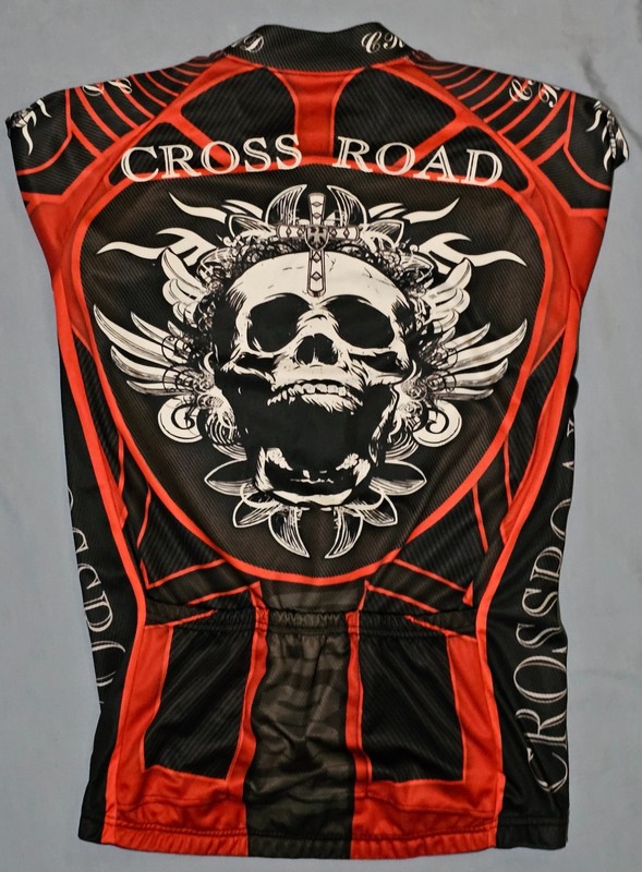 FixGear Cyclist Jersey Large Crossroad Skull Print Full Zip Short Sleeve gallery