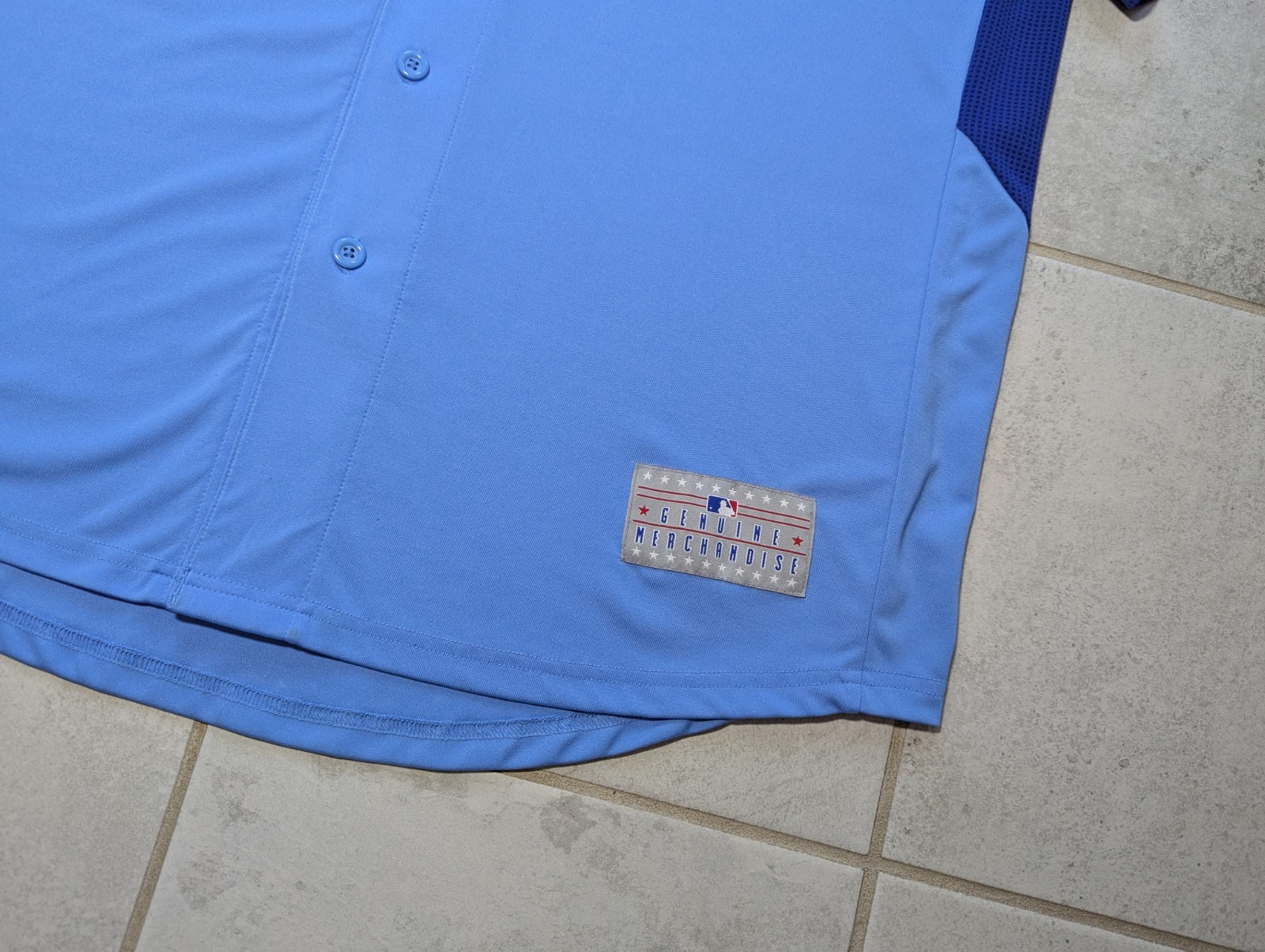 KC Royals Men's XL MLB Genuine Merchandise Button Up Jersey Blue gallery