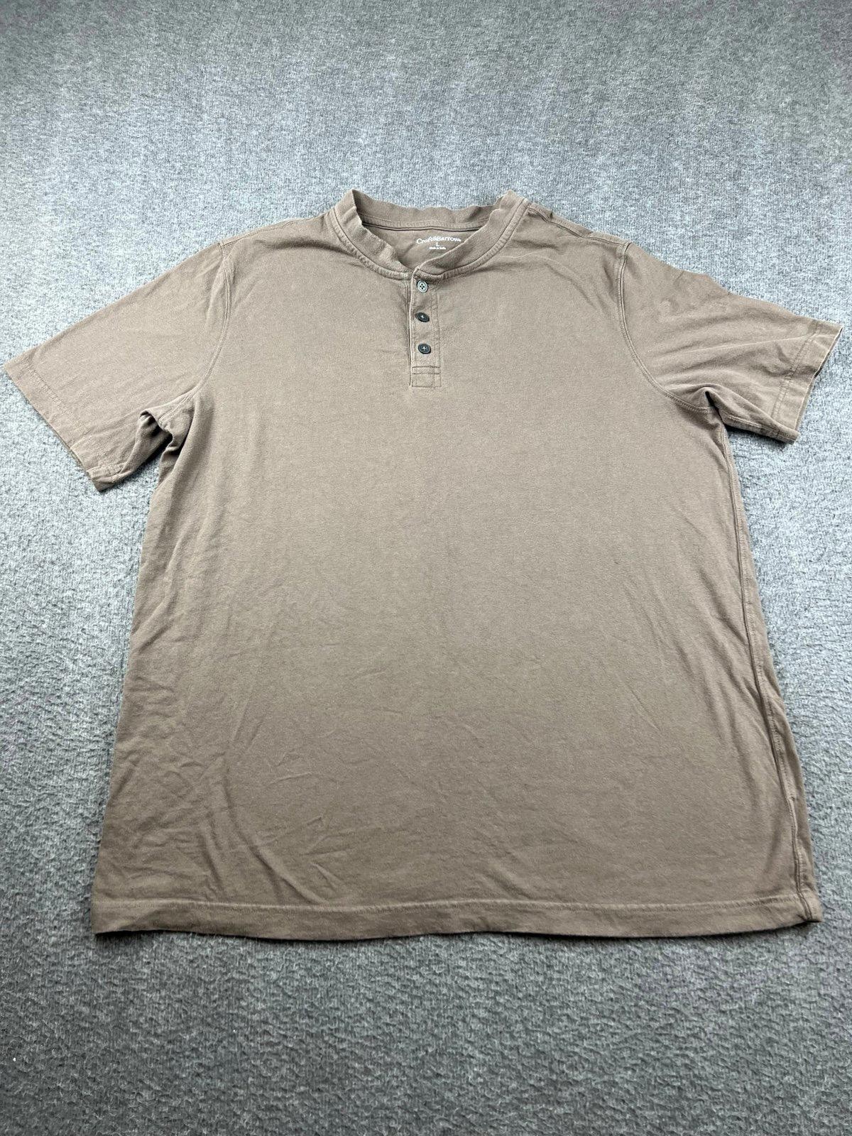 Croft & Barrow Men's T-Shirt Size Large Brown Short Sleeve Henley gallery