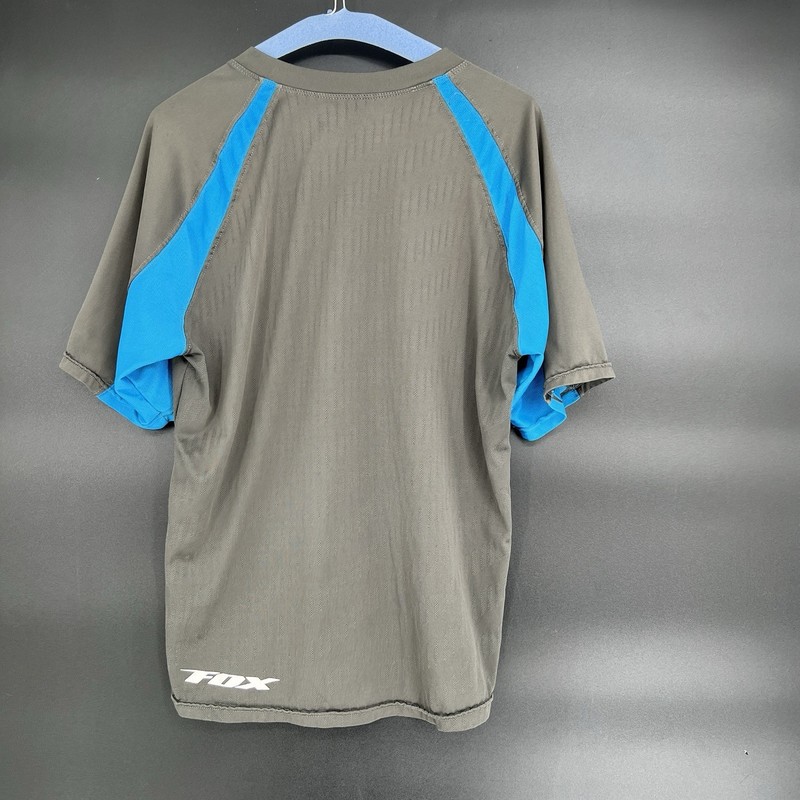 Fox Racing Men’s Size L Blue Gray Colorblock Racing Flow Jersey Motorcycle BMX gallery