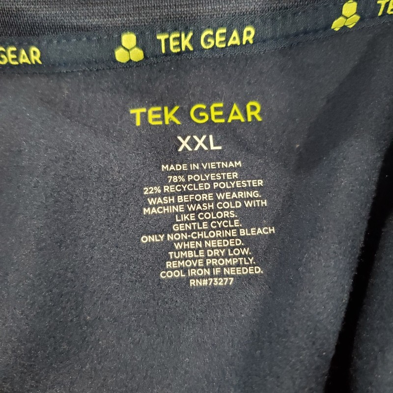 Tek Gear 1/4 Zip Pullover Men 2XL Navy Long Sleeve Mock Neck Pockets Stretch gallery