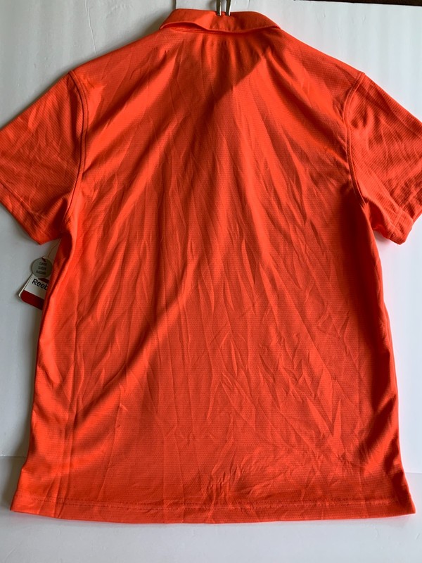 Reebok Polo Shirt Mens (L) Hot Coral Performance Moisture Wicking NWT gallery