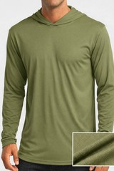 high visibility long sleeve breathable hooded unisex shirt, sun protection,Green