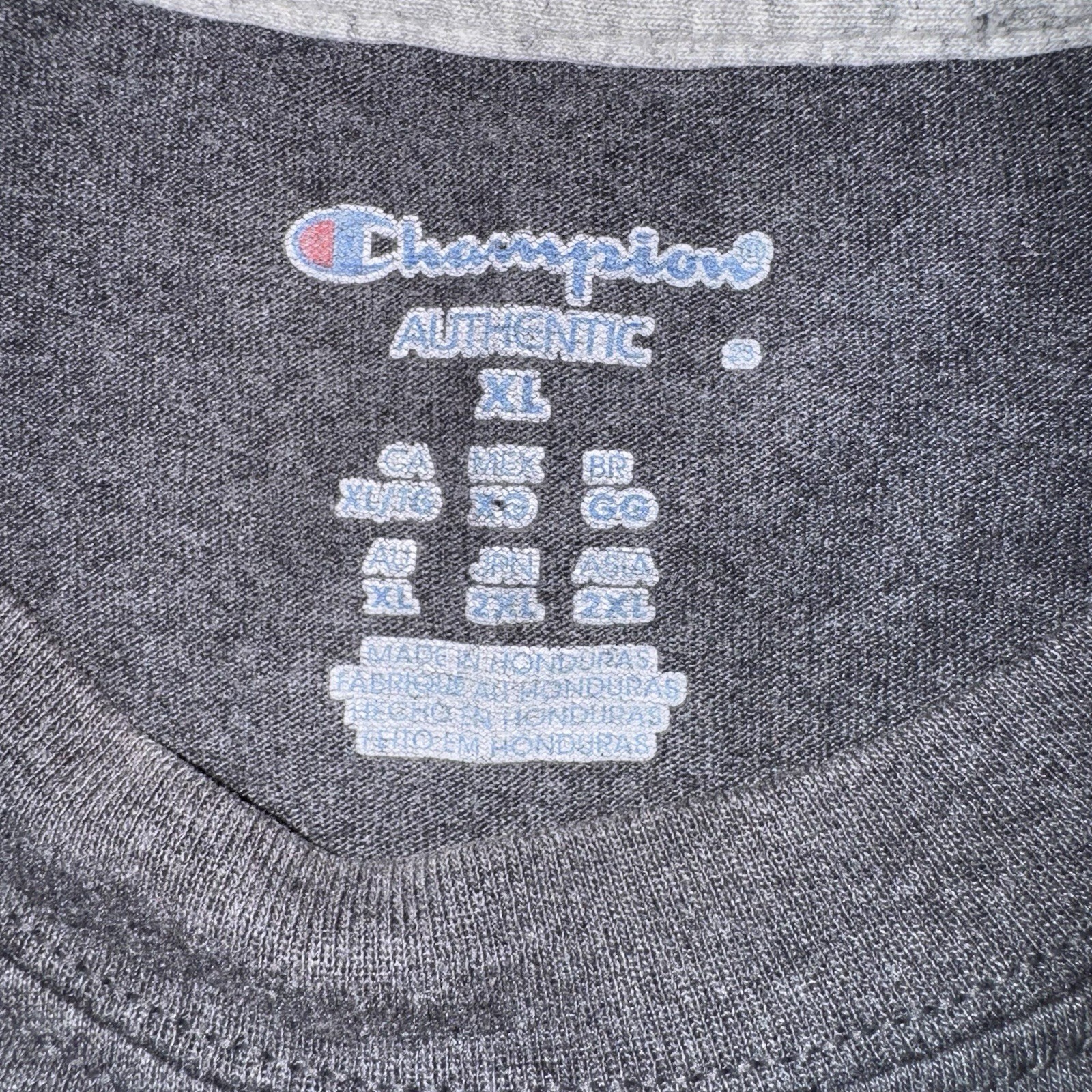 Champion Authentic Men's XL Classic Gray Blank T-Shirt Short Sleeve Crew gallery