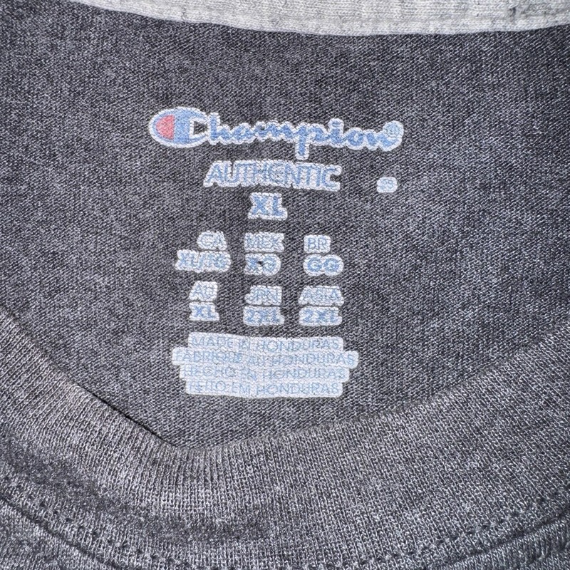 Champion Authentic Men's XL Classic Gray Blank T-Shirt Short Sleeve Crew gallery