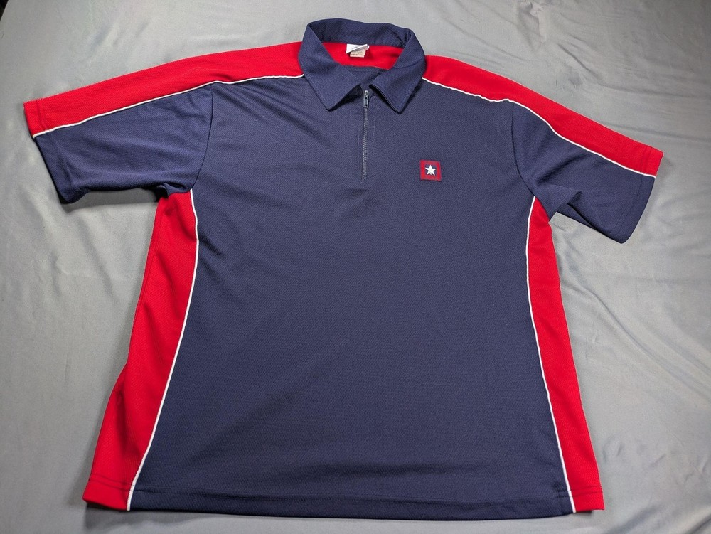 Vintage Converse Shirt Men XL Blue Red 1/4 Zip Chuck Taylor Tennis Golf Made USA