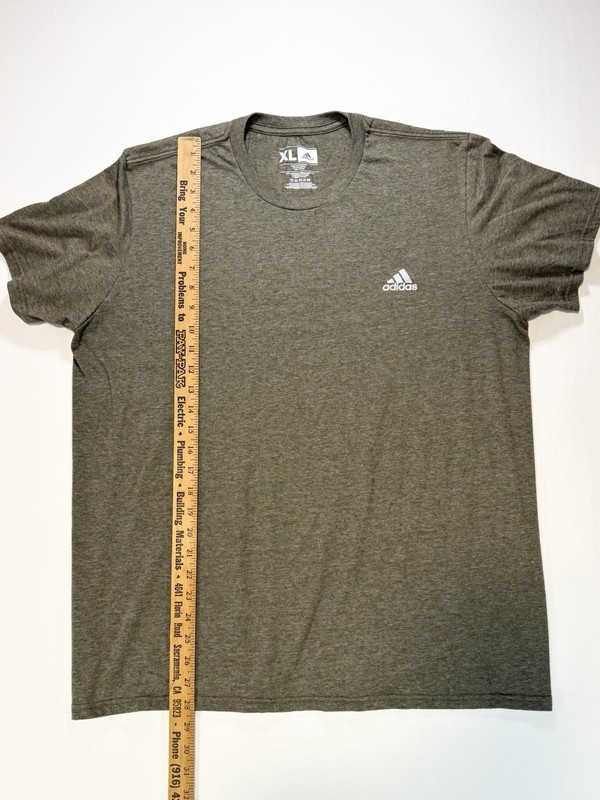 ADIDAS Men’s Standard Crew Neck Logo T-Shirt Army Green Heather Size XL gallery