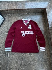 Vintage Le Coq Sportif Avondo Sports 80s Football Long Jersey Sz S