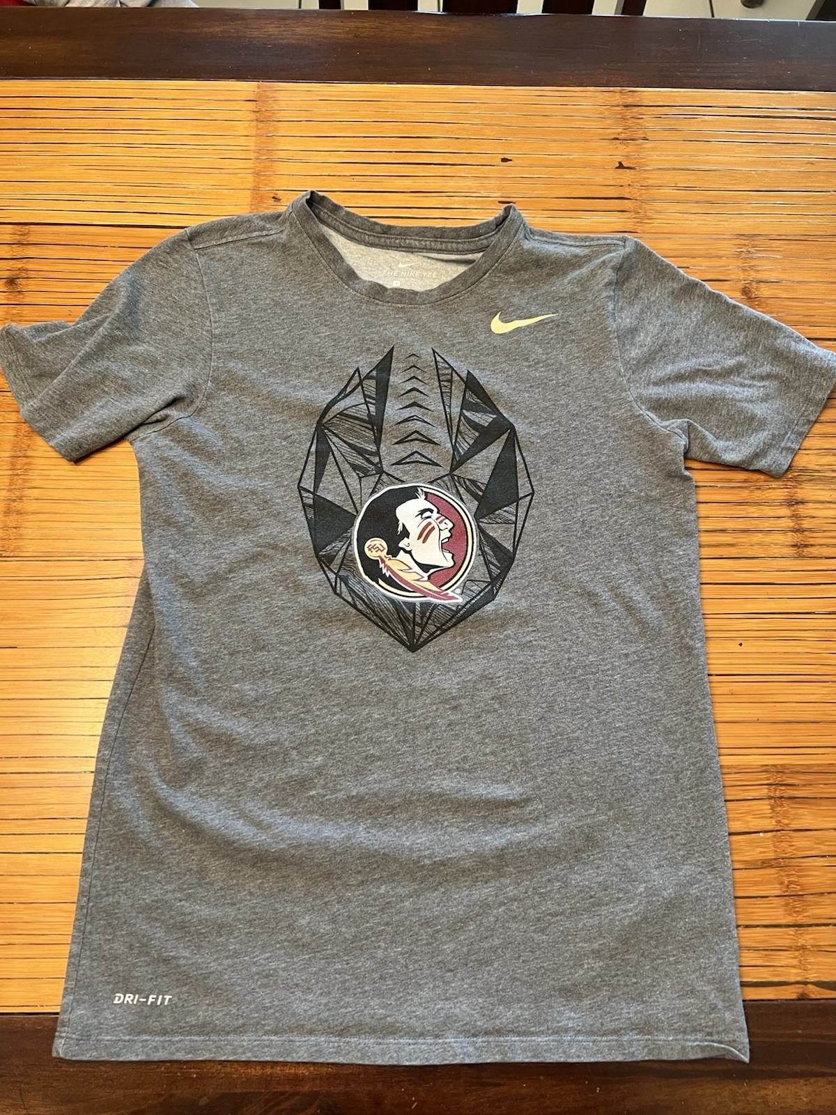Nike Florida State FSU Seminoles Football Grey Dri-Fit T-Shirt Grey Men's S! gallery