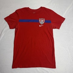 Nike USA Soccer T Shirt red Cotton Athletic Team World Cup Mens M Slim Fit