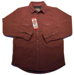 Men’s Freedom Foundry Fleece Super Plush Sherpa Lined Jacket Shirt Med Red