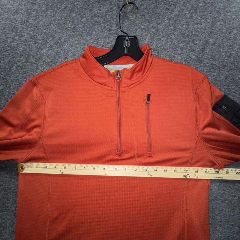 NordicTrack NT DRI Pullover Shirt Mens Small Orange 1/4 Zip Long Sleeve Top gallery