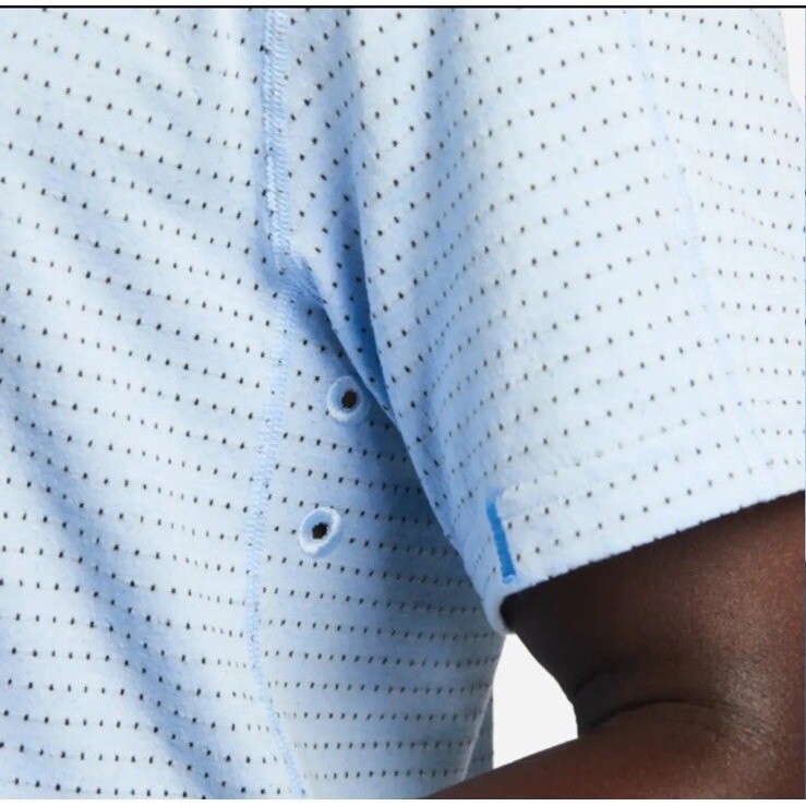 Nike Dri-Fit Men's Yoga Sky Blue DQ4828-422 Loose Fit Yoga Shirt SMALL TALL gallery