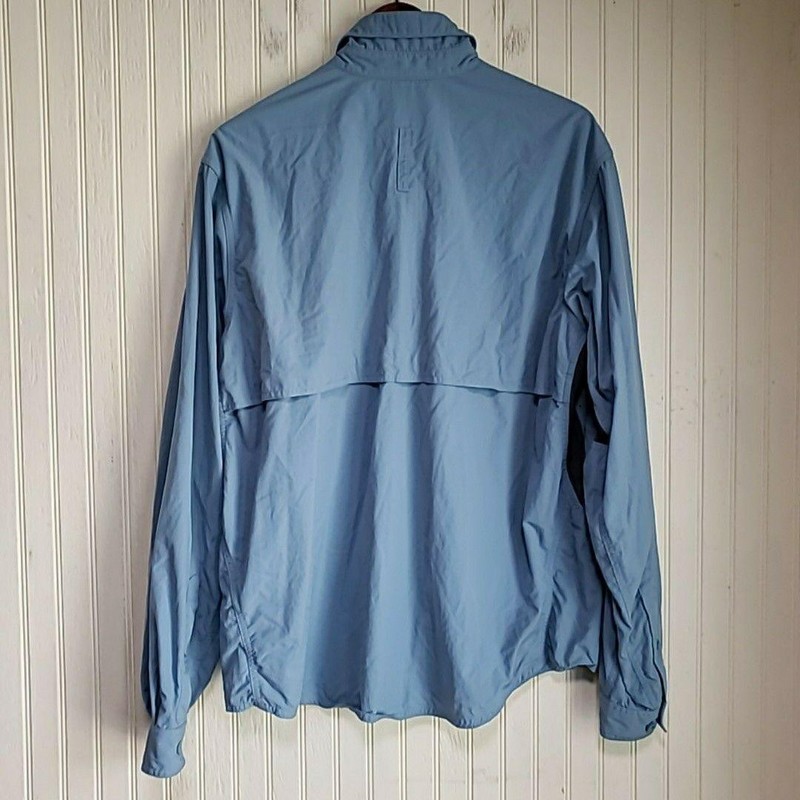 Eddie Bauer Sport Shirt Mens Large Blue Long Sleeve Vented Fishing Nylon Hiking gallery