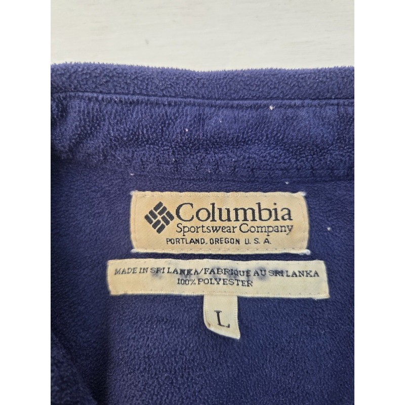Vtg Columbia Fleece Shirt Jacket Mens L Blue Button Front Long Sleeve Outdoor gallery