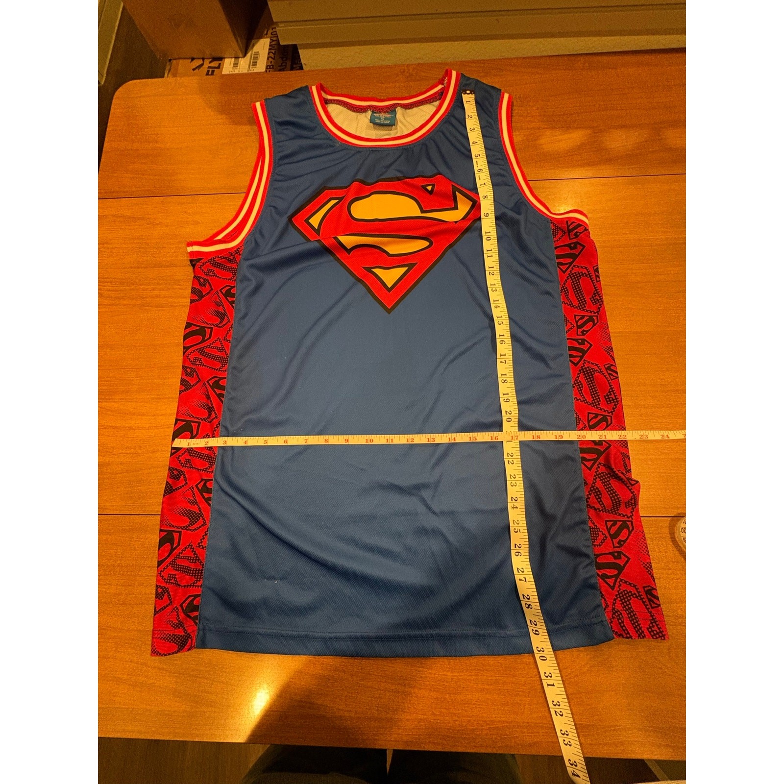 DC Comics Superman Basketball Jersey Number 00 Blue and Red Mesh-318 gallery