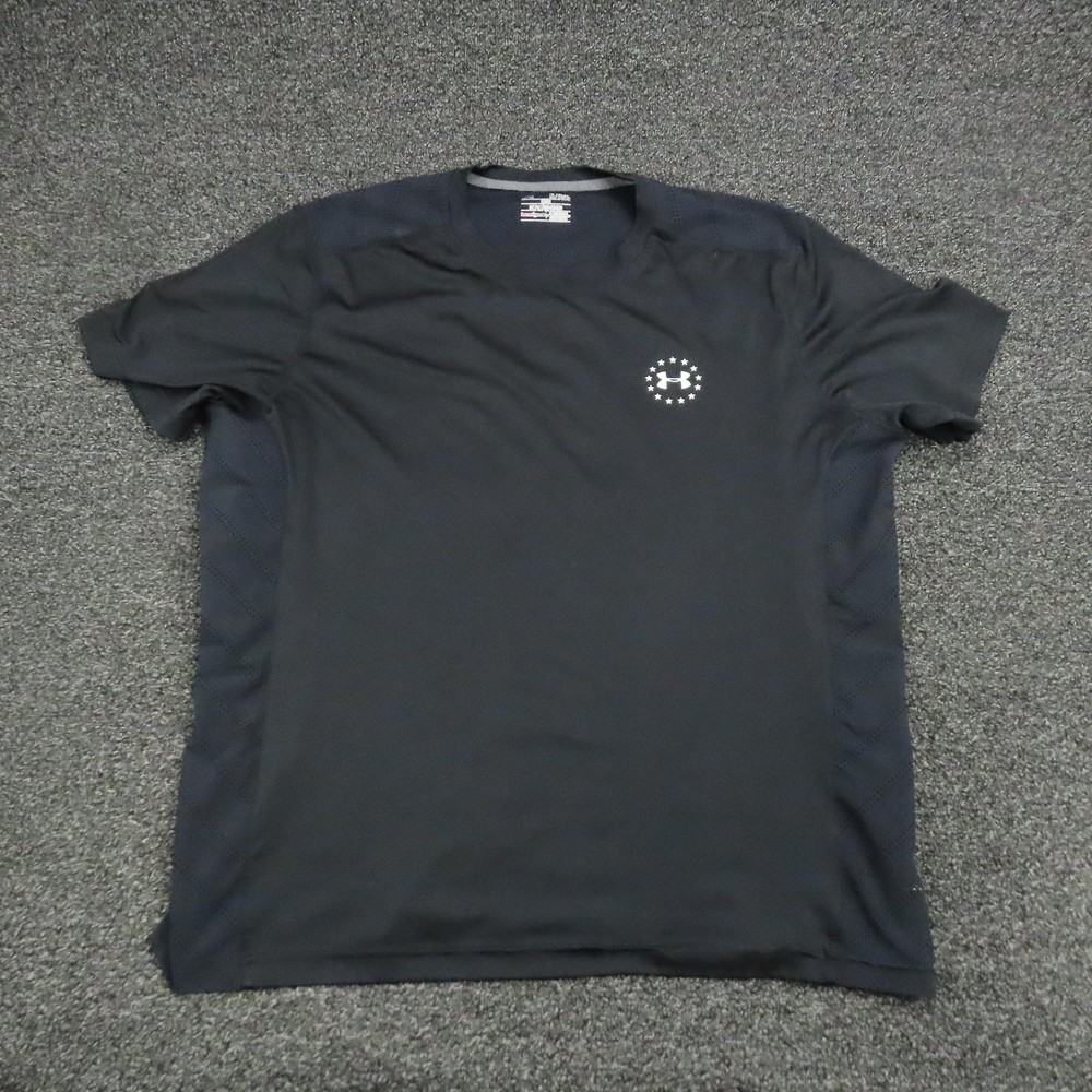 Under Armour Shirt Mens XL Black HeatGear Wounded Warrior Project UA Freedom