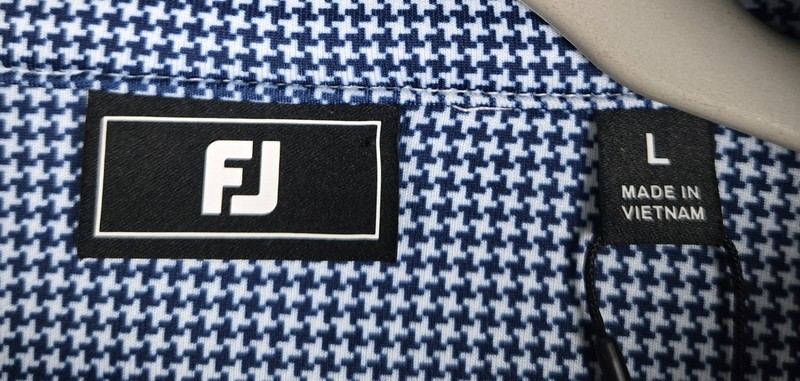 FootJoy *NWT* Mid-Layer 1/4 Zip Pullover Men's Large Blue Houndstooth US Flag gallery