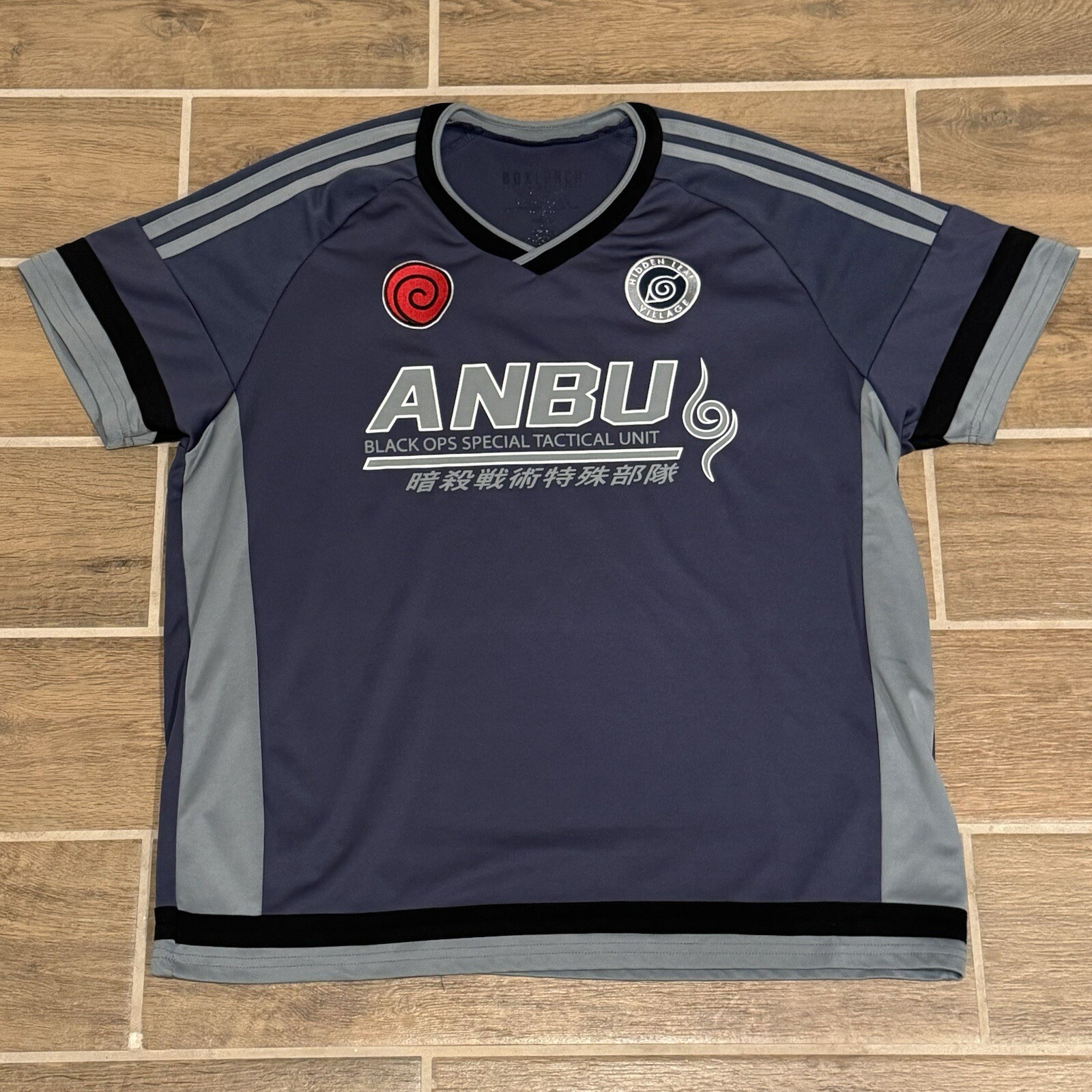 Kakashi #9 ANBU Black OPS Special Tactical Unit Box Lunch Naruto Jersey Size Med gallery