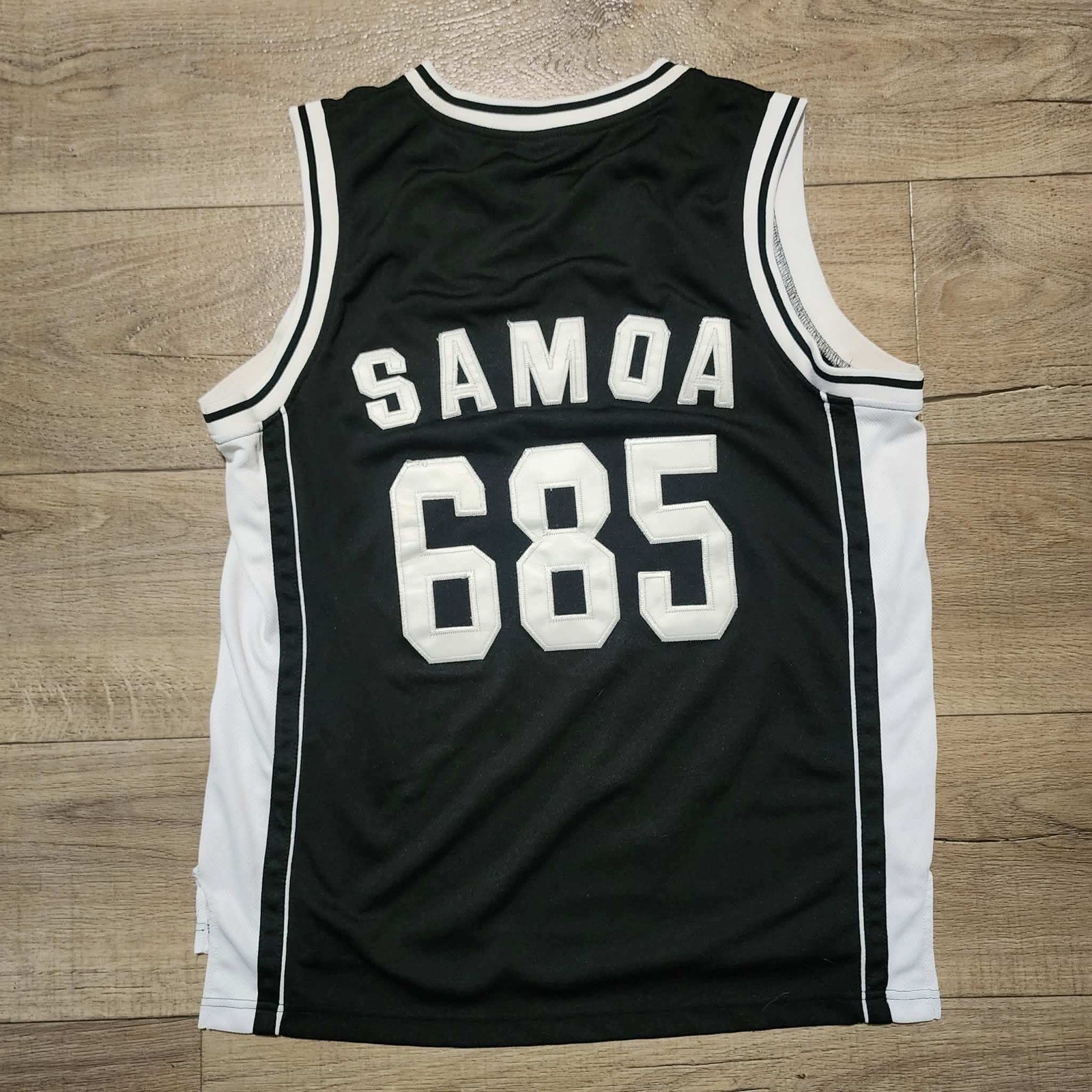 Recon Samoa 685 Basketball Jersey Tank Top Mens XL Black White Tackle Twill Mesh gallery