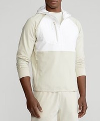 RLX Ralph Lauren Polo 1/2 Zip Panel Stretch Hoodie Men’s SZ. M Wicking Tan $198