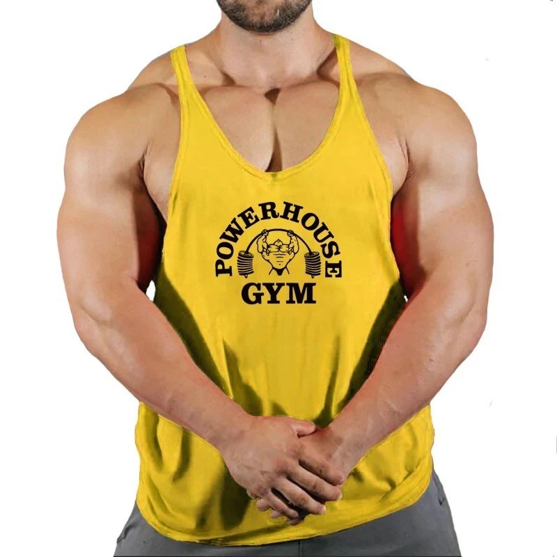 Men Tank Tops Sleeveless Y-Back Shirts Gym Stringer Bodybuilding Fitness Vest US gallery
