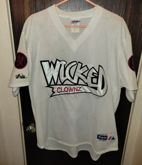 Rare 2000 Era Wicked Clownz Mesh V-Neck Baseball Jersey Short Sleeve XL