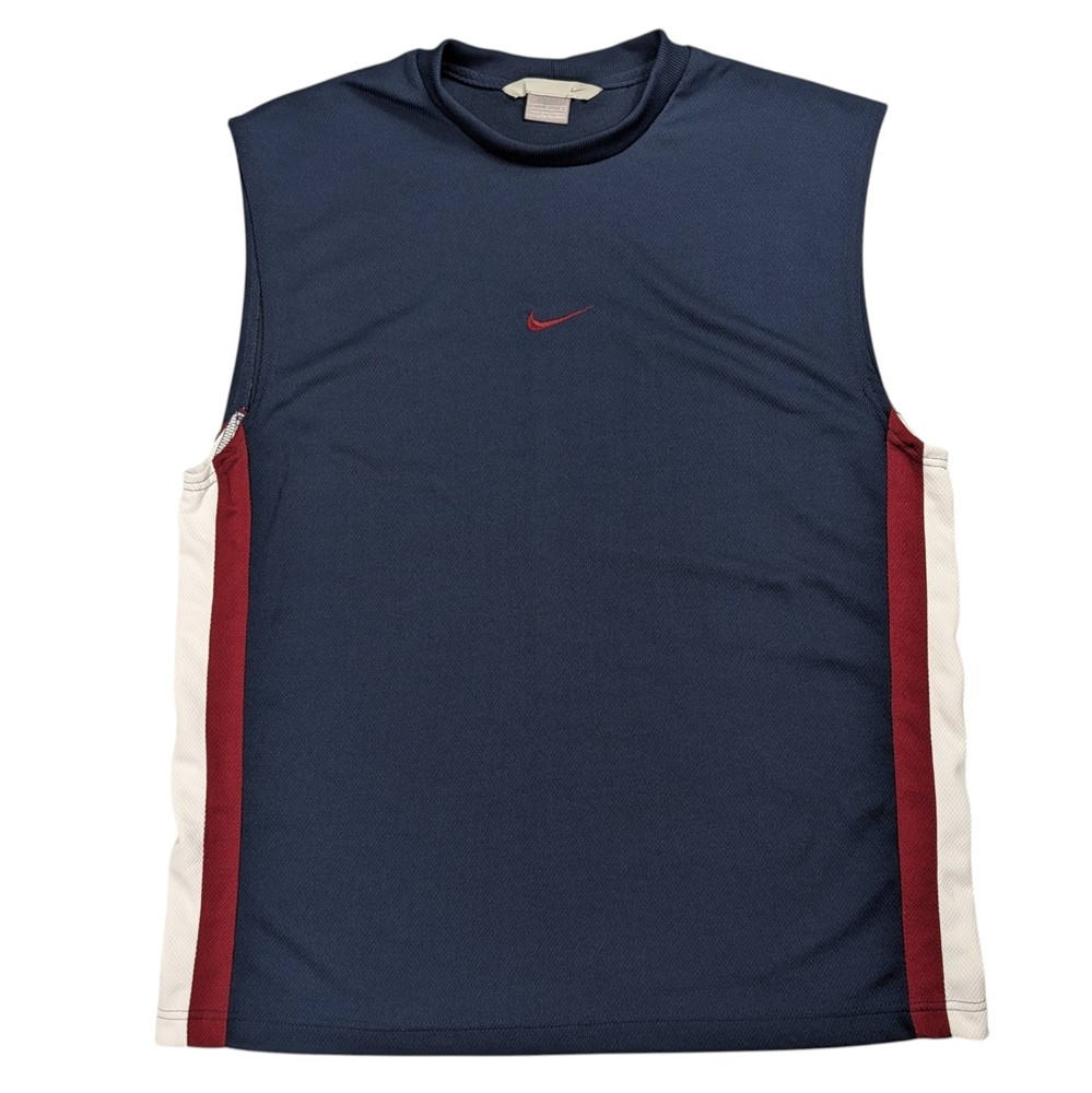Vintage Nike Jersey Tank Top Men Large Center Swoosh Basketball Red/White/Blue